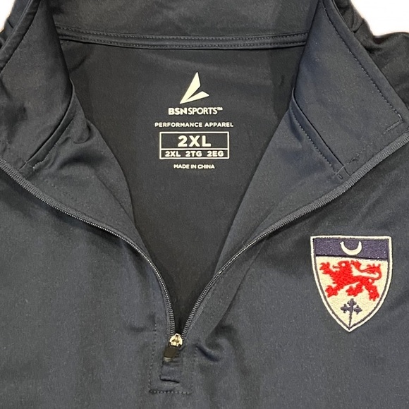 🌏 BSN Sports Performance 1/4 Zip Pullover | Dwight School | Navy Blue | 2XL - Picture 4 of 8